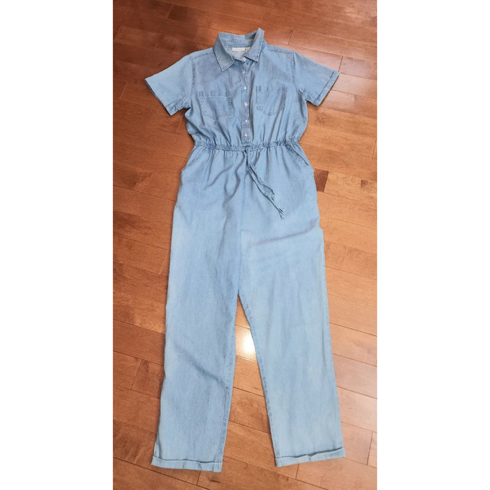 Women Sincerely Jules Jumpsuit Size L Blue Denim - Picture 2 of 7